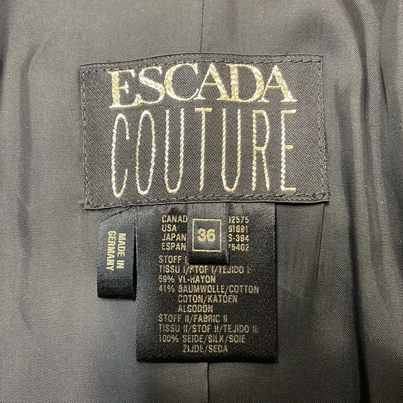 Vintage Escada Couture Sheer Sleeve Velvet Dress - Picture 5 of 13